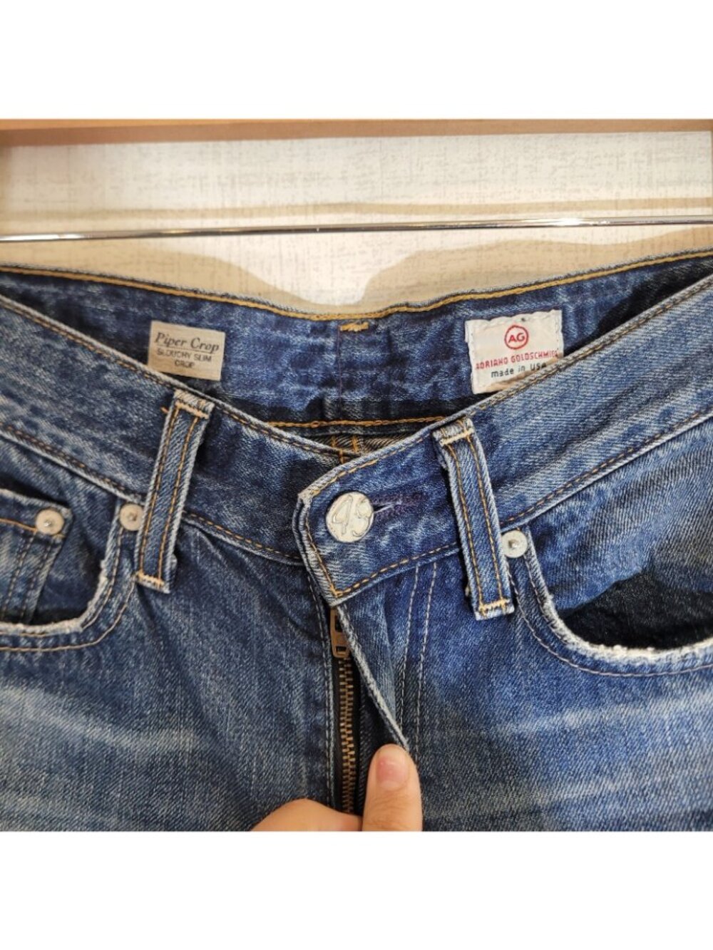 Adriano Goldschmied Piper Crop Jeans Womens 26R 31x25 Slouchy Slim Denim Stretch - Picture 11 of 14